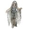Girls Enchanted Ghost Costume Gray Hooded Dress with Flowing Panels